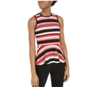 Michael Michael Kors Striped Peplum Top